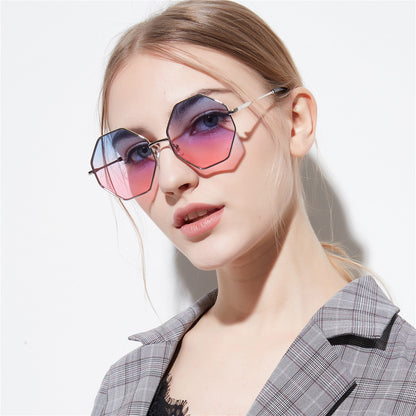 Diamond Polygon Color Clear Lens Sunglasses