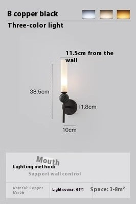 Copper Living Room And Bedside LED Wall Lamp